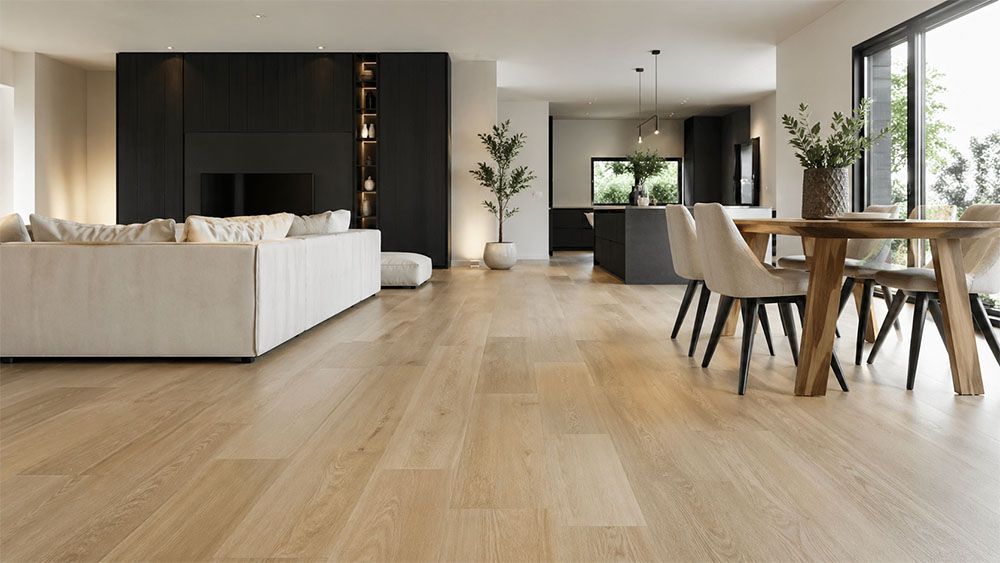 Pièce intérieure avec revêtement de sol soigné